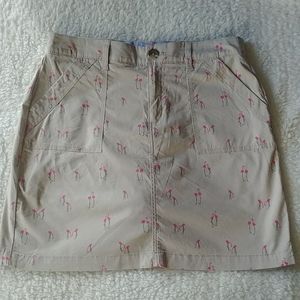 Crofts And Barrow Skirt With Pink Pelicans